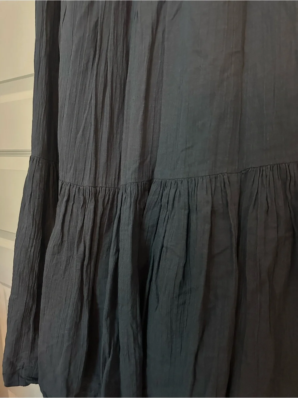 American Eagle Maxi Crochet Top Strapless Tiered Dress - Slate Blue - XL